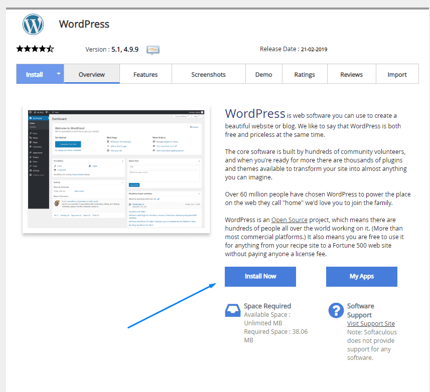 WordPress Install Now